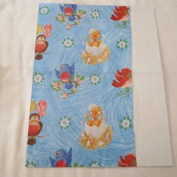 Lot of VINTAGE Spring & Easter Giftwrap Wrapping Paper 5 Designs - Picture 6 of 6